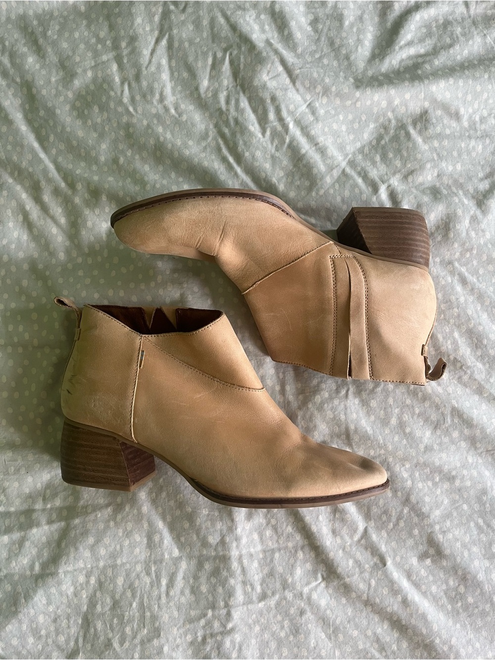 Toms Tan Chelsea Ankle Boots with Small Heel